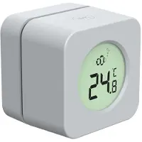 ISTOVO Aquarium Magnetische Algen Cleaner Borstel, Ingebouwde LCD Digitale Temperatuur Sensor, 2 in 1 Vis Tank Schoonmaak Tool Grijs