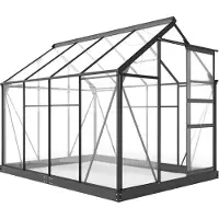 Outsunny Greenhouse-Aluminiumlegierung, Polycarbonat-190L x 252B x 201H cm-Grau