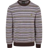 Lyle & Scott Pullover Crewneck Fairisle Ebony | Multicolour | Maat M
