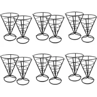 Torribaly 12 Stuks Draad Metalen Voedsel Rekken Kegel Gefrituurde Mand Serveren Chips Stand Display Stands Kip Houder