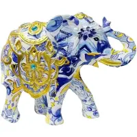 Semoic Decoratief Olifantenbeeld Geavanceerd Hars Ornament Dierenbeeldjes Verzamelbaar Olifantenbeeld Decor voor Bureaublad