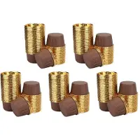 Kepptory 250 Stuks Aluminiumfolie Cupcake Cups Wegwerp Muffin Liners Bakvormpjes Aluminium Cupcake Tip Pan Ramekin Houders Kleine Pudding Cups-Goud + Bruin