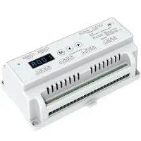 Kepptory 12CH DMX512 RDM Decoder, 12 Kanaal DIN Rail RGB Dimmer Controller, 8/16bit Digitale Weergave voor 12V 24V Podiumverlichting