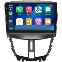 Semoic Autoradio met 4GB+32GB voor 207 2006-2015, Draadloze CarPlay, voor Android Auto, Stereo, Multimediaspeler, 9 Inch, DVR, GPS, en FM