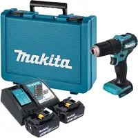 Makita DHP 483 RTE accu-slagboormachine 18 V 40 Nm borstelloos + 2x accu 5,0 Ah + oplader + koffer