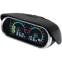 Torribaly Auto/Vrachtwagen 2-in-1 LCD-Meter Watertemperatuurmeter + Voltmeter met 1/8 NPT-Temperatuursensor Watertemperatuurmeter voor Auto'S