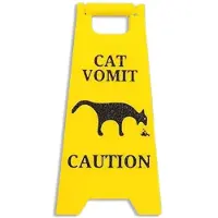 Tlily Kattenbraakbord, 4 Inch Braaknatte Vloerbord, Kattenbraakwaarschuwingsbord Decoratie Tuinbord