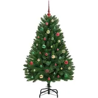 vidaXL Kunstkerstboom 150 cm 150 LED's Warmwit PVC en Staal Groen