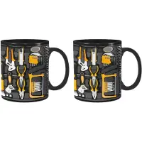 Typecat 2X Grappige Koffiemok Keramische Koffiekop voor Monteurs Grote Monteur Gereedschapskist Koffiekop voor Bier, Whisky, Wijn, Water, Sap