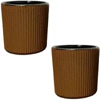 MPLCo Set van 2 Gietijzeren Theekopjes - 100 ml - Handgeschilderd Design