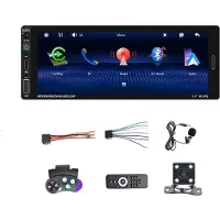 Tlily 6,9 Inch Autoradio Enkele Din Autoradio Carplay Android Auto, HD Touchscreen Autoradio Bluatooth Spiegellink FM EQ SWC