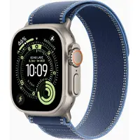 Apple Watch Ultra 3 GPS+Cellular 49mm Natuurlijk Titanium Behuizing MEWU4 M/L Blauw/Helderblauw Trail Lus