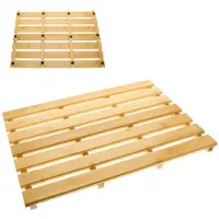 MPLCo - Bamboe Badmat - Antislip Badkamer Mat - Houten Badmat voor Douche & Bad - Waterbestendig - Met Antislip Voetjes - 55 x 35.5 x 2.5 cm - Naturel