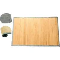MPLCo - Bamboe Badmat op Rol - Antislip Badkamer Mat - Houten Badmat voor Douche, Bad & Keuken - Oprolbaar - Waterbestendig - Met Antislip Onderzijde - 75 x 50 cm - Naturel