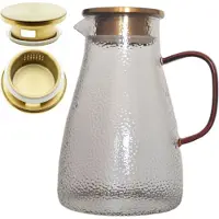 MPLCo Glazen Kan 2L - Borosilicaat Glas met Gouden Deksel
