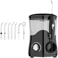 Semoic Professionele Waterflosser 600 Ml met 7 Sproeiers, Krachtige Monddouche voor Tandenbleken, Implantaten en Tandvleesverzorging, EU-Stekker