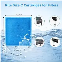 Semoic 10 Stuks Vervangingsfilterpatronen voor Aquariums, Geschikt voor Marineland Penguin PRO Power Filters 275/375