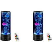 Typecat 2X LED Aquarium Bubble Vislamp, Verjaardagscadeau voor Volwassenen, Kinderen en Tieners, Ontspannende 16 Kleuren met Afstandsbediening en Nepvissen