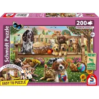 Schmidt - Legpuzzel - Tuinpicknick met Hond en Kat - 200 stukjes - Kinderen - vanaf 8 jaar