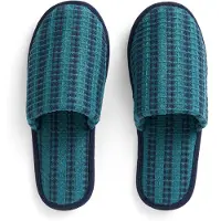 HAY Waffle Slippers Stripe petrol blue