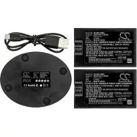123accu 2 stuks RING 8AB1S7-0EN0 accu's en dubbel lader (3.7 V, 6400 mAh, huismerk)