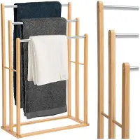 Gockowiak Bamboe Handdoekrek 3-armig - Vrijstaand Houten Badkamer Accessoire
