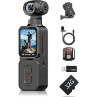 Semoic 5K Antion Sportcamera met 270 Automatisch Draaiende Groothoeklens, Actiecamera, Draagbare Handheld Videorecorder met 32G