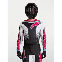 Alpinestars Fluid Drag Motocross shirt, zwart/wit/rood/blauw, maat M