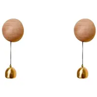 Typecat 2X Vintage Houten Deurbel, Retro Windgong, Decoratie voor Buiten in de Tuin, Decoratie voor de Entree van een Huis,A