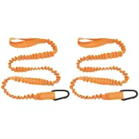 Semoic 2-Delige Set Kajakpeddelkoorden, 90-150 cm Lang, Spiraalvormig met Karabijnhaak en Veiligheidsriem voor Kano, Kajak, Vishengel en Peddel C