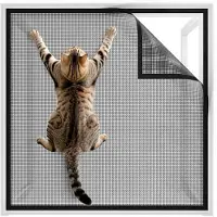 Semoic Raam Vliegenraam, Kattenraam, Geen Boren, Kattennet, Krabbestendig, Stabiel voor Alle Binnenramen, Lichtkoepels