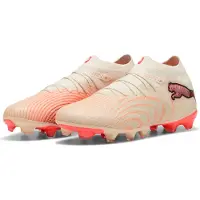 Puma Future 9 Pro Gras / Kunstgras Voetbalschoenen (MG) Gebroken Wit Zwart Roze