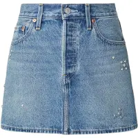 Levi's Rok 'Icon Skirt' blauw denim / zilver