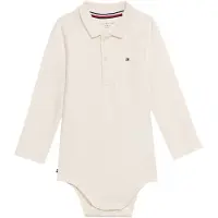 Tommy Hilfiger katoenen romper - offwhite Wit Jongens/Meisjes Stretchkatoen Polokraag - maat 80