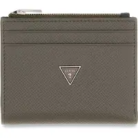 GUESS Leren portemonnee Milano Bifold Top Zip Wallet Grey / Blue Taupe