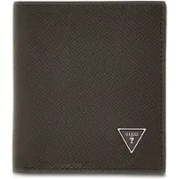 GUESS Leren portemonnee Milano Bifold Wallet Dark Oak / Grey donkerbruin