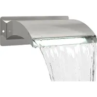 vidaXL Poolwaterval met LED Roestvrij staal 304 30 x 9 x 26 cm zilver
