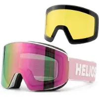 Helios View Magnet, skibrillen, Wit/roze