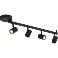 QAZQA Moderne plafondspot zwart GU10 50mm 4-lichts incl. backlight en 3-way switch - Back Up