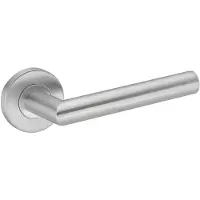 Intergriff Deurkruk (2x) Amari rond 20mm haaks op rozet geborsteld RVS | RVS deurklinken