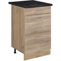 Vicco Keukenonderkast R-Line, Sonoma/Goudkleurig Eiken, 50 cm antraciet werkblad