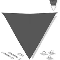 Vonroc Schaduwdoek driehoek - 360 cm – grijs | incl. RVS bevestigingsset
