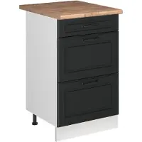 Vicco Keukenonderkast R-Line, Antraciet landelijk/Wit, 50 cm goudkleurig eiken werkblad