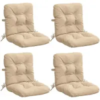 vidaXL 4-delige hoogrugkussen VIANEN 4 st 100% Polyester Crèmekleurig