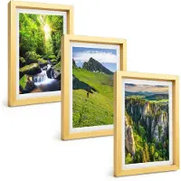 Tulup 4-Delige Schilderij Set - Groene berglandschappen met waterval en bos - 20 x 30 cm - Moderne Wanddecoratie - Woonkamer - Stijlvolle Muurdecoratie