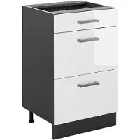 Vicco Keukenonderkast R-Line, Wit Hoogglans/Antraciet, 50 cm zonder werkblad