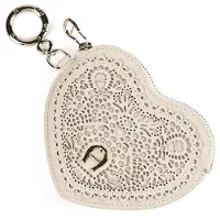 Etienne aigner Ciondollini tasbedeltje van leer, 11,5 cm beige