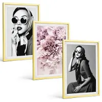 Tulup 4-Delige Schilderij Set - Stijlvolle portretten van vrouwen met roze bloemen - 40 x 60 cm - Stijlvolle Muurdecoratie - Slaapkamer - Moderne Wanddecoratie