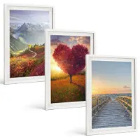 Tulup 3-Delige Schilderij Set - Berglandschappen Hartvormige boompier - 40x60 - Moderne Wanddecoratie - Woonkamer - Woonkamer Decoratie