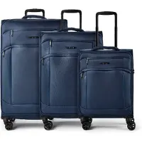 D & N d&n Travel Line 9804 4 wielen Kofferset 3-delig met uitbreidingsplooi blauw